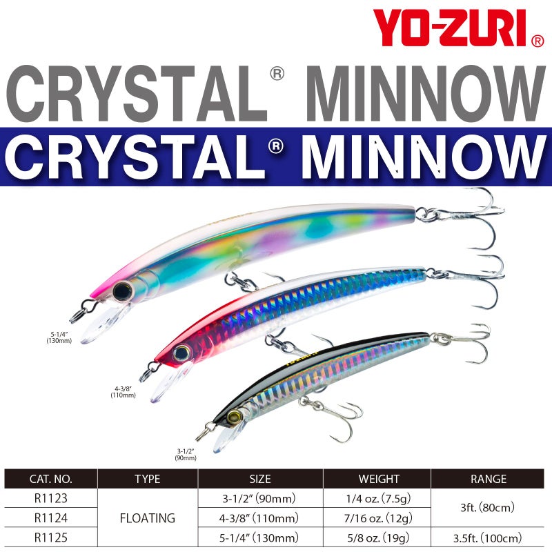 DUEL Yo-Zuri Crystal Minnow Floating Lure, Holographic Green Mackerel, 5-1/4-Inch - Image 2